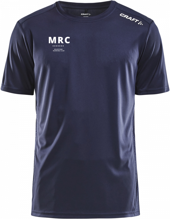 Craft - Milestone Short-Sleeved Running Tee (Men) - Marineblauw & wit