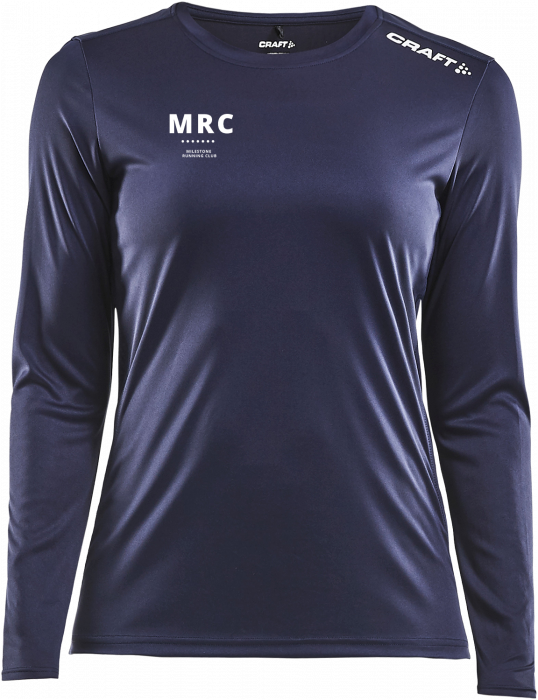 Craft - Milestone Long-Sleeved Running Tee Women - Marineblau & weiß