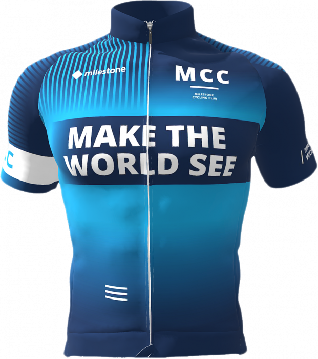 GSG - Milestone Ss Cycling Jersey - Azul-marinho & cyan
